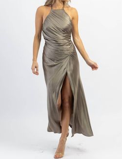 Style 1-4002546272-2901 MABLE Green Size 8 Free Shipping Tall Height Side slit Dress on Queenly