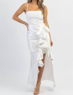 Style 1-4119270581-2696 MABLE White Size 12 Spandex Straight Plus Size Side slit Dress on Queenly