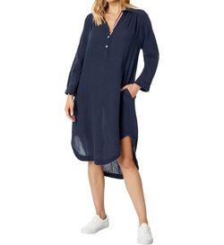 Style 1-4119840701-95 Sundry Blue Size 2 Navy High Low Long Sleeve High Neck Cocktail Dress on Queenly