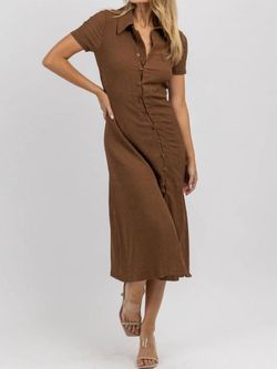 Style 1-614911029-2696 Fore Brown Size 12 Tall Height Plus Size Side Slit High Neck Cocktail Dress on Queenly