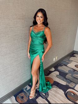 Style 11298 Ashley Lauren Green Size 10 50 Off Side slit Dress on Queenly