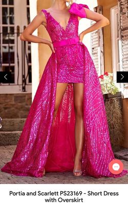 Style 23169 Portia and Scarlett Pink Size 8 Homecoming Plunge V Neck Cocktail Dress on Queenly