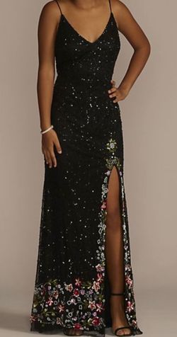 Jules & Cleo Multicolor Size 10 Black Tie Prom Side slit Dress on Queenly