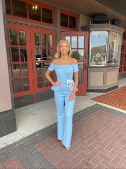 Fernando Wong Blue Size 0 Pageant Jumpsuit Dress on Queenly