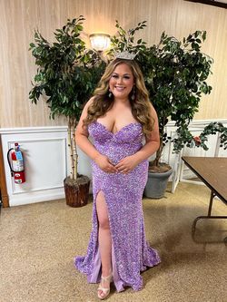Portia and Scarlett Light Purple Size 16 Tall Height Sequined Jersey Side slit Dress on Queenly