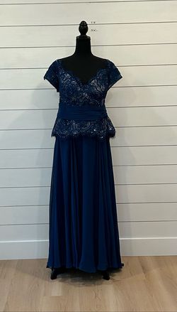 Montage Boutique Royal Blue Size 14 Jewelled Train Dress on Queenly