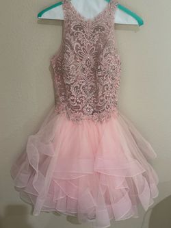 Camille La Vie Pink Size 0 Quinceanera Lace Homecoming Appearance Cocktail Dress on Queenly