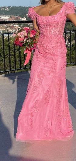 Sherri Hill Pink Size 2 Cap Sleeve Prom Quinceanera Straight Dress on Queenly
