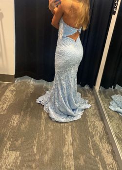 Sherri Hill Blue Size 2 Prom Floor Length Straight Dress on Queenly