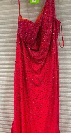 Johnathan Kayne Red Size 16 Prom Train Military Mermaid Dress on Queenly