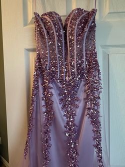 Style 5908 Jovani Purple Size 2 Strapless Military Floor Length Mermaid Dress on Queenly