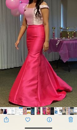 Ellie Wilde Pink Size 6 Jersey Prom Military Mermaid Dress on Queenly