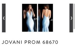 Style 68620 Jovani Blue Size 14 Military Ball Floor Length Mermaid Dress on Queenly
