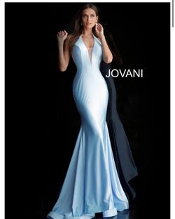 Style 68620 Jovani Blue Size 14 68620 Floor Length Mermaid Dress on Queenly