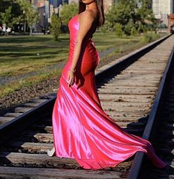Portia and Scarlett Pink Size 0 Pageant Free Shipping Floor Length Mermaid Dress on Queenly