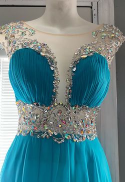 Party Time Formals Blue Size 4 Pageant 50 Off A-line Dress on Queenly