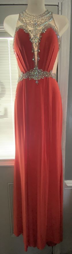 Cinderella Divine Pink Size 4 Swoop Prom Coral Floor Length A-line Dress on Queenly