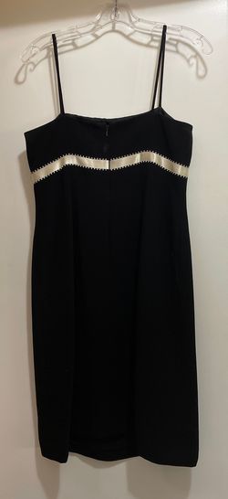 Ann Taylor Petites Black Size 6 Spaghetti Strap Flare Square Neck Jersey Cocktail Dress on Queenly