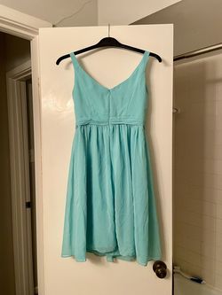 David's Bridal Blue Size 4 Turquoise Tulle Cocktail Dress on Queenly