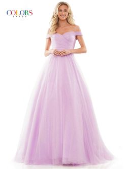 Style MICHA_LILAC14_66EDA Colors Purple Size 14 Floor Length Sheer Plus Size Ball gown on Queenly