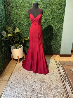 Style 22-705 Madison James Red Size 4 Maroon Floor Length A-line Dress on Queenly