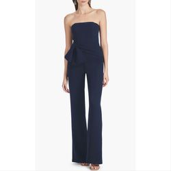 Style Whitley Sachin & Babi Blue Size 14 Plus Size Navy Strapless Jumpsuit Dress on Queenly