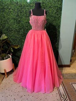 Style 54976 Sherri Hill Pink Size 4 Floor Length Prom Pageant Swoop 54976 Ball gown on Queenly