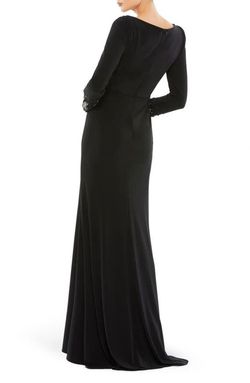 Mac Duggal Black Size 6 Long Sleeve Floor Length Sleeves Polyester A-line Dress on Queenly