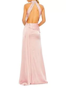 Mac Duggal Pink Size 12 Polyester Black Tie Satin Side slit Dress on Queenly