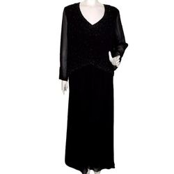 Jovani Black Size 16 Long Sleeve High Neck Plus Size Ball gown on Queenly