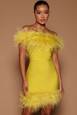Style Acelia Bandage Mini Dress Fashion Nova Yellow Size 12 Prom Jersey 50 Off 70 Off Cocktail Dress on Queenly