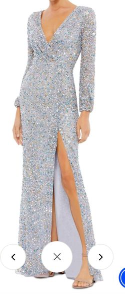 Style 5213 Mac Duggal Multicolor Size 16 Sleeves Free Shipping Side slit Dress on Queenly