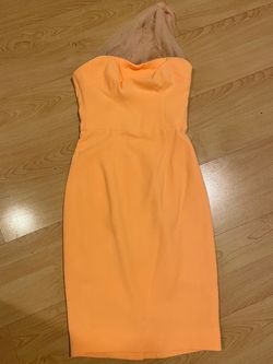 House of CB Orange Size 0 Strapless Sorority Cocktail Dress on Queenly