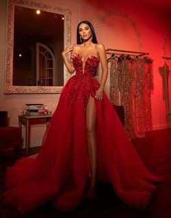 Style AD2231 Albina Dyla Red Size 10 Ad2231 Free Shipping Strapless Ball gown on Queenly