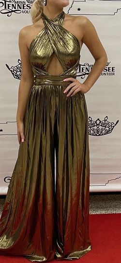Gold Size 0 Jumpsuit Dress on Queenly