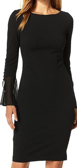 Calvin Klein Black Size 4 Prom Long Sleeve Cocktail Dress on Queenly
