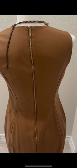 Calvin Klein Brown Size 4 Semi Formal Square Neck Cocktail Dress on Queenly