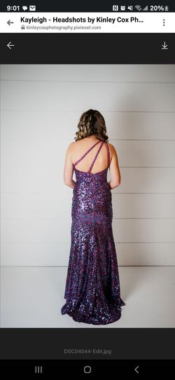 MoriLee Purple Size 4 Black Tie Pageant Floor Length Side slit Dress on Queenly