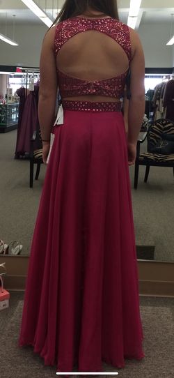 Milano Formals Pink Size 8 Floor Length Jersey High Neck Straight Dress on Queenly