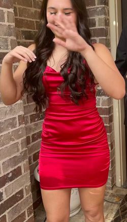 Windsor Red Size 4 Sorority Swoop Prom Jersey Cocktail Dress on Queenly
