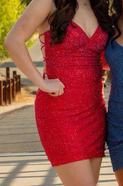 Style 55117 Sherri Hill Red Size 6 Prom 55117 Party Cocktail Dress on Queenly