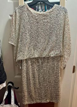 Jessica Howard Silver Size 6 Flare Prom Nightclub Cocktail Dress on Queenly