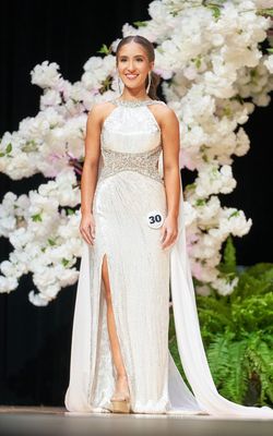 Sherri Hill White Size 4 Prom Halter Cape Side slit Dress on Queenly