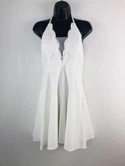 Speechless White Size 10 Floor Length Casual Sheer Ivory Semi-formal A-line Dress on Queenly