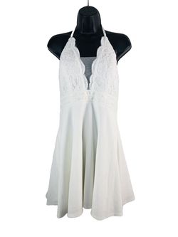 Speechless White Size 10 Floor Length Casual Sheer Ivory Semi-formal A-line Dress on Queenly