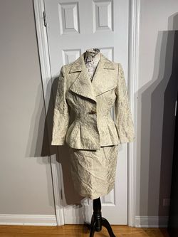 Sable Et Or Gold Size 8 Two Piece Blazer Appearance Cocktail Dress on Queenly