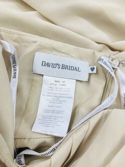 Style  F15555 David's Bridal Nude Size 14 Strapless Sweetheart Floor Length Bridesmaid Ball gown on Queenly