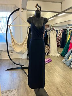 Fashion Nova Blue Size 4 Wedding Guest Jersey Side slit Dress on Queenly