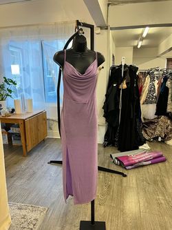 Cider Purple Size 4 Swoop Prom Wedding Guest Side slit Dress on Queenly