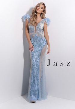 Style 7226 Jasz Couture Blue Size 0 7226 Straight Dress on Queenly